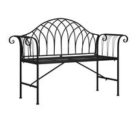 Eleganz Banc de jardin 2 places 128 cm en acier noir - Banc robuste et résistant aux intempéries pour terrasse et jardin - Construction en acier robuste pour un confort durable