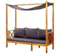 Eleganz Banc de jardin avec table et repose-pieds en bois d'acacia massif - Ensemble de meubles de jardin durables avec finition à l'huile pour des soirées confortables en plein air