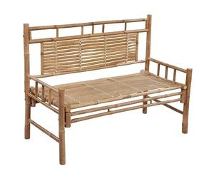 Eleganz Banc de jardin en bambou 120 cm - Siège de jardin durable avec coussin pour terrasse et jardin - Résistant aux intempéries et respectueux de l'environnement