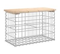 Eleganz Banc de jardin en gabion, 63 x 31,5 x 42 cm, bois de pin massif non traité, durable et naturel, pour terrasse et jardin