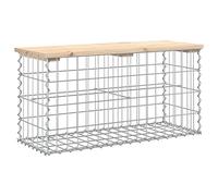 Eleganz Banc de jardin, en gabion, 83 x 31,5 x 42 cm, en pin massif non traité, durable, pour terrasse et jardin