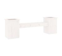 Eleganz Banc de jardin en pin massif avec pots de fleurs, blanc, 184,5 x 39,5 x 56,5 cm, parfait pour le jardin, la terrasse ou le balcon, durable et respectueux de l'environnement