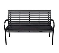 Eleganz Banc de jardin noir 116 cm en WPC et acier - Durable et résistant aux intempéries pour terrasse, jardin ou balcon - Robuste et facile d'entretien