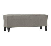 Eleganz Banc gris clair 100 x 35 x 41 cm - Housse en velours 100 % polyester, contreplaqué - Design moderne pour salon, couloir ou chambre à coucher - Confortable et durable