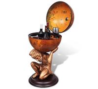 Eleganz Bar globe Atlas 42 × 42 × 85 cm - Casier à vin en résine, ABS et MDF - Rangement stable pour vins - Idéal pour la cave ou le salon