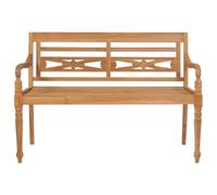 Eleganz Batavia Banc de jardin en bois dur de teck finement poncé 120 cm Siège de jardin durable avec finition Parfait pour le jardin, la terrasse ou le balcon Élégant et facile d'entretien