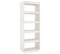 Eleganz Bibliothèque blanche 60 x 35 x 167 cm en pin massif - Séparateur de pièce pour salon et bureau - Système d'étagères stable pour plus d'espace de rangement et d'ordre