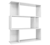 Eleganz Bibliothèque en bois - Blanc brillant - 80 x 24 x 96 cm - Séparateur de pièce pour salon, bureau ou chambre à coucher - Élégante et pratique pour les petits espaces