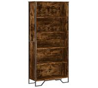 Eleganz Bibliothèque en chêne fumé 80 x 31 x 169 cm en matériau dérivé du bois - Système d'étagères modernes pour salon et bureau - Solution de rangement stable et peu encombrante
