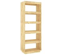 Eleganz Bibliothèque en pin massif 60 x 35 x 167 cm | Séparateur de pièce pour salon et bureau | Naturel et durable | Bois non traité pour une décoration élégante