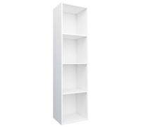 Eleganz Bibliothèque/meuble TV blanc 36 x 30 x 143 cm en matériau dérivé du bois - Système d'étagères peu encombrant pour salon et bureau, élégant et durable