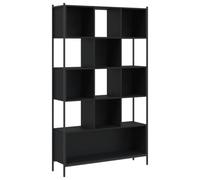 Eleganz Bibliothèque noire 102 x 28 x 172 cm - Système d'étagères moderne en bois et acier revêtu par pulvérisation - Idéal pour le salon et le bureau - Élégante et durable