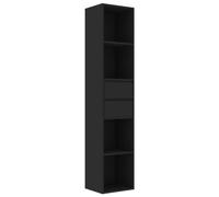 Eleganz Bibliothèque noire 36 x 30 x 171 cm en bois - Système d'étagères modernes pour salon, bureau et plus - Solution de rangement stable et durable