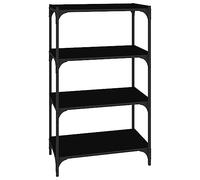 Eleganz Bibliothèque noire 60 x 33 x 100 cm en bois et acier - Système d'étagères moderne pour salon, bureau ou chambre d'enfant - Design stable pour plus d'ordre et de style