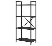 Eleganz Bibliothèque noire aspect chêne 56 x 34 x 133,5 cm - Système d'étagères moderne en bois pour salon, bureau et plus - Solution de rangement stable pour livres et décoration