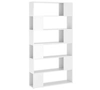 Eleganz Bibliothèque séparateur de pièce, blanc brillant, 100 x 24 x 188 cm, matériau dérivé du bois, peu encombrante et élégante, idéale pour les petits appartements et les bureaux