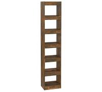Eleganz Bibliothèque séparateur de pièce en chêne fumé 40 x 30 x 198 cm | Système d'étagères pour salon et bureau | Design solide en bois | Peu encombrant et élégant