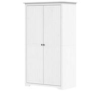 Eleganz BODO Penderie blanche 99 x 53,5 x 173 cm en pin massif - Armoire robuste pour chambre à coucher avec beaucoup d'espace de rangement - Pin naturel et métal