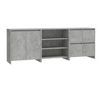 Eleganz Buffet 3 pièces gris béton | Ensemble de meubles de salon en bois | Solution de rangement moderne pour les petits espaces | Durable et élégant
