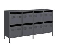 Eleganz Buffet anthracite 135 x 39 x 73,5 cm pour salon - En acier laminé à froid - Meuble TV moderne avec espace de rangement - Durable et stable
