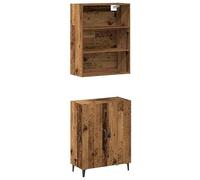 Eleganz Buffet avec armoire murale aspect bois vieilli - Ensemble de meubles de salon en matériau à base de bois, élégant et pratique pour les pièces à vivre modernes