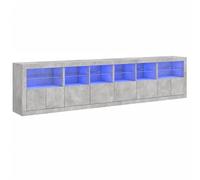 Eleganz Buffet avec luminaires Gris béton 283 x 37 x 67 cm - Ensemble de meubles de salon modernes avec éclairage - Meuble TV élégant avec espace de rangement - Idéal pour le salon et la salle à