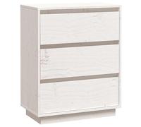 Eleganz Buffet blanc 60 x 34 x 75 cm en pin massif, ensemble de meubles de salon, durable et élégant, parfait pour les petits espaces, design moderne