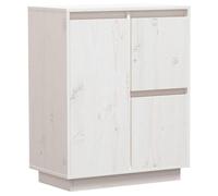 Eleganz Buffet blanc 60 x 34 x 75 cm en pin massif, ensemble de meubles de salon, meuble TV élégant et durable, pour petits espaces, solution de rangement moderne