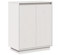 Eleganz Buffet blanc 60 x 34 x 75 cm en pin massif, meuble TV simple, pour salon, durable et élégant, parfait pour les petits espaces