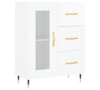 Eleganz Buffet blanc brillant 69,5 x 34 x 90 cm pour salon | Étagère moderne en bois | Solution de rangement pour les petits espaces