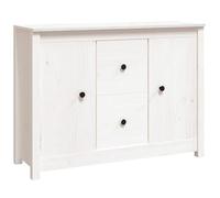 Eleganz Buffet blanc - Meuble de salon en pin massif - 100 x 35 x 74 cm - Meuble de rangement élégant pour salon moderne - Durable et naturel