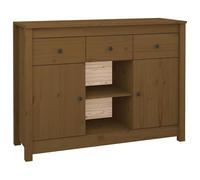 Eleganz Buffet en pin massif marron miel 100 x 35 x 74,5 cm - Ensemble de meubles de salon pour intérieur moderne - Durable et élégant - Rangement parfait pour les petits espaces