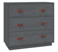 Eleganz Buffet gris 80 x 40 x 75 cm, en pin massif, meubles de salon, élégants et durables, pour une décoration moderne