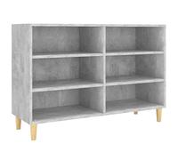 Eleganz Buffet gris béton 103,5 x 35 x 70 cm, buffet de salon moderne, en bois massif d'eucalyptus, meuble élégant pour salon ou salle à manger, durable et élégant