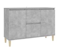Eleganz Buffet gris béton 103,5 x 35 x 70 cm, meuble de salon, en bois massif d'eucalyptus, meuble TV moderne avec espace de rangement, buffet élégant pour le salon