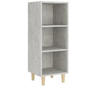 Eleganz Buffet gris béton 90 cm | Meuble de salon en bois composite et bois massif d'eucalyptus | Meuble TV moderne avec espace de rangement | Durable et élégant pour le salon
