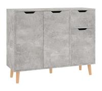 Eleganz Buffet gris béton 90 x 30 x 72 cm - Ensemble d'armoire de salon moderne en bois - Solution de rangement pour les petits espaces & design minimaliste