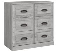 Eleganz Buffet gris Sonoma 70 x 35,5 x 67,5 cm | Meuble TV sobre pour salon | Matériau du bois | Solution de rangement | Design moderne