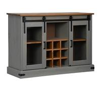Eleganz Buffet Halden avec 2 portes coulissantes, en bois massif, gris, 112 x 40 x 80 cm, pour salon, élégant et peu encombrant