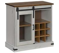 Eleganz Buffet Halden blanc 80 x 40 x 80 cm | Armoire de salon avec porte coulissante en bois massif | Meuble élégant et durable pour salon | Peu encombrant et pratique