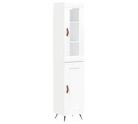 Eleganz Buffet haut blanc 34,5 x 34 x 180 cm - Meuble de salon moderne en bois - Peu encombrant et élégant pour les petites pièces
