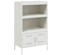 Eleganz Buffet haut blanc 68 x 39 x 113 cm - Meuble de salon moderne en acier, solution de rangement pour petits espaces, durable et stable