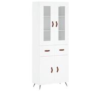 Eleganz Buffet haut, blanc, 69,5 x 34 x 180 cm, moderne, en matériau à base de bois, peu encombrant et élégant, idéal pour les petits espaces, durable et facile d'entretien