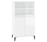 Eleganz Buffet haut blanc brillant 60 x 36 x 110 cm | Ensemble de meubles de salon en bois | Meuble TV moderne avec espace de rangement | Idéal pour les petits espaces