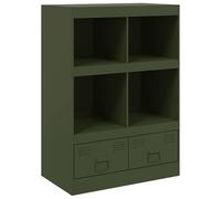 Eleganz Buffet haut en acier vert olive 67 x 39 x 95 cm