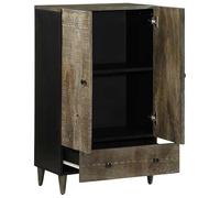 Eleganz Buffet haut en bois massif de mangue, 60 x 33 x 110 cm, armoire de salon au design élégant, durable et respectueux de l'environnement, parfait pour le salon moderne