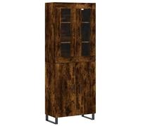 Eleganz Buffet haut en chêne fumé 69,5 x 34 x 180 cm - Ensemble de meubles de salon modernes en bois | Espace de rangement élégant pour les petits espaces | Durable et peu encombrant