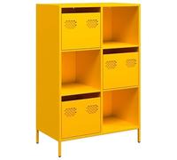 Eleganz Buffet haut jaune moutarde - Ensemble de meubles de salon en acier - 68 x 39 x 103,5 cm - Meuble de rangement moderne pour petits espaces - Durable et stable
