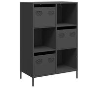 Eleganz Buffet haut noir 68 x 39 x 103,5 cm - Ensemble de meubles de salon modernes en acier - Solution de rangement pour petits espaces et aménagement exigeant