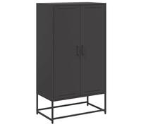 Eleganz Buffet haut pour salon - Noir - 68,5 x 38,5 x 123,5 cm - Structure en acier avec grand espace de rangement - Meuble moderne pour petits espaces